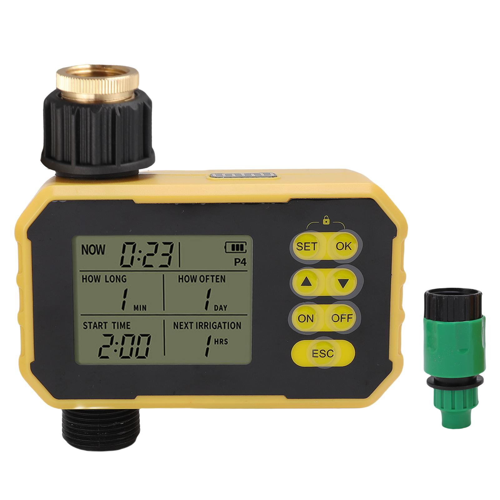 Watering Timer Sprinkler Timer Adjustable Solar Panel Type C Charging Port Automatic G3/4 G1/2 Inlet G3/4 Outlet for Garden