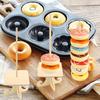 1 Set Donut-Präsentationsständer Kreative Form Wiederverwendbar Glatte Kante Gratfrei Breite Anwendung Einfache Montage Holz Lebensmittelqualität Dessert Donut-Halter für Bäckerei
