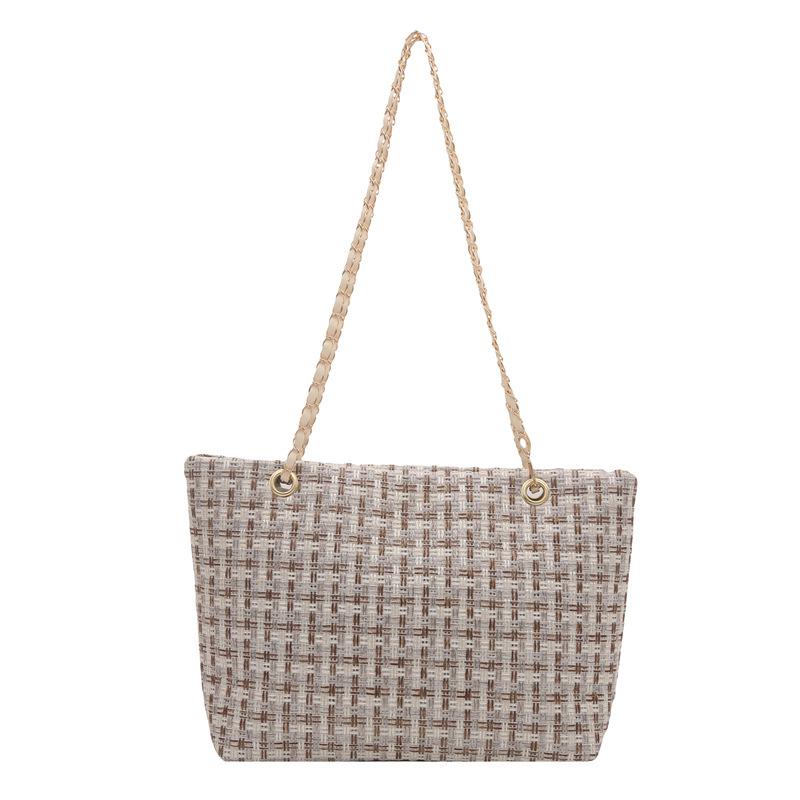

New fashionable and popular shoulder bag, casual commuting simple chain, tote bag for women білий