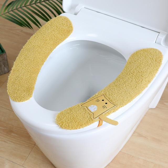 Bathroom Toilet Seat Cover Toilet Seat Cushion Waterproof and Washable Toilet Cover Paste Ring Toilet Lid Cover Accessories