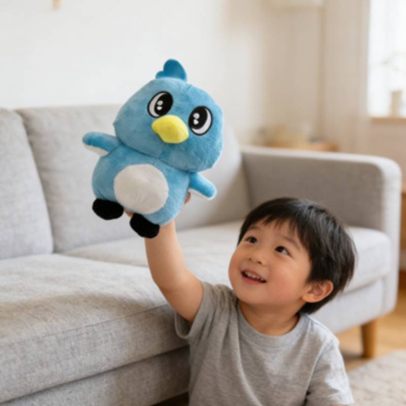 Milo Plush Bird Toy With Soft Short Pile For Kids Gift And Collecting