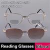 2 In 1  Bifocal Reading Glasses +1.0 ~ +4.0 Men Dual Purpose Glasses Metal Frame Women Presbyopia Retro Glasses