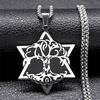 Hexagram Pendant Necklace for Women Men Stainless Steel Star of David Solomon Powerful Protection Amulet Je Jewelry N539