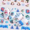 2 SheetS Winter Nail Art Designs 3D Cute Sticker Cartoon Christmas Slider New Year Holiday Decal Manicure Decorations