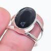 Natural Black Spinel Gemstone 925 Sterling Silver Jewelry Ring Size 6.5 a1J47