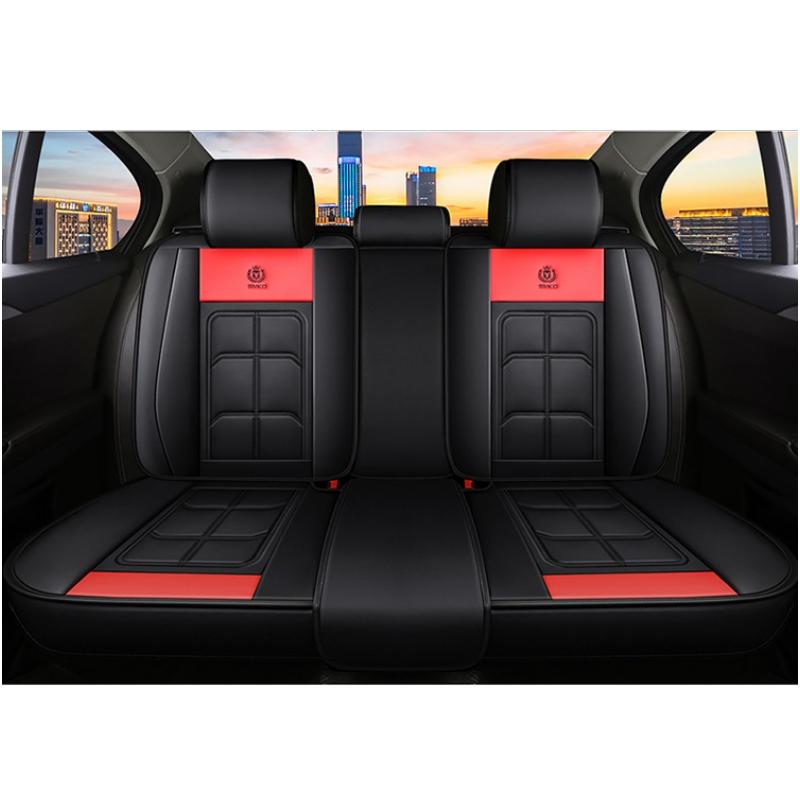 1pc Car Front Seat Cover, Rear Seat Cover All Inclusive Premium PU Leather Mat with Soft Cushion Full Package Protector Cover