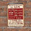 France Wine Metal Wall Sign 20x30cm Home Bar Cellar Decor