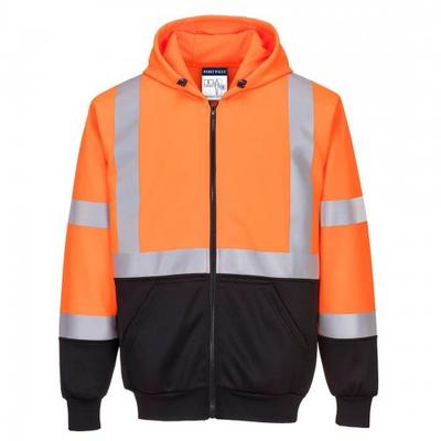Portwest Mens Two Tone Hi-Vis Safety Full Zip Hoodie