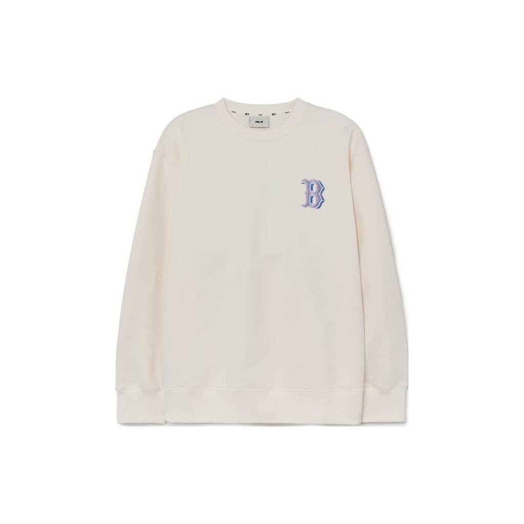 New MLB Sweatshirt Unisex Milk White 3AMTM0631-43CRS