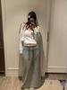 Korean Striped Color Block Lace-up Long Skirt - Spring/Autumn 2026 Collection