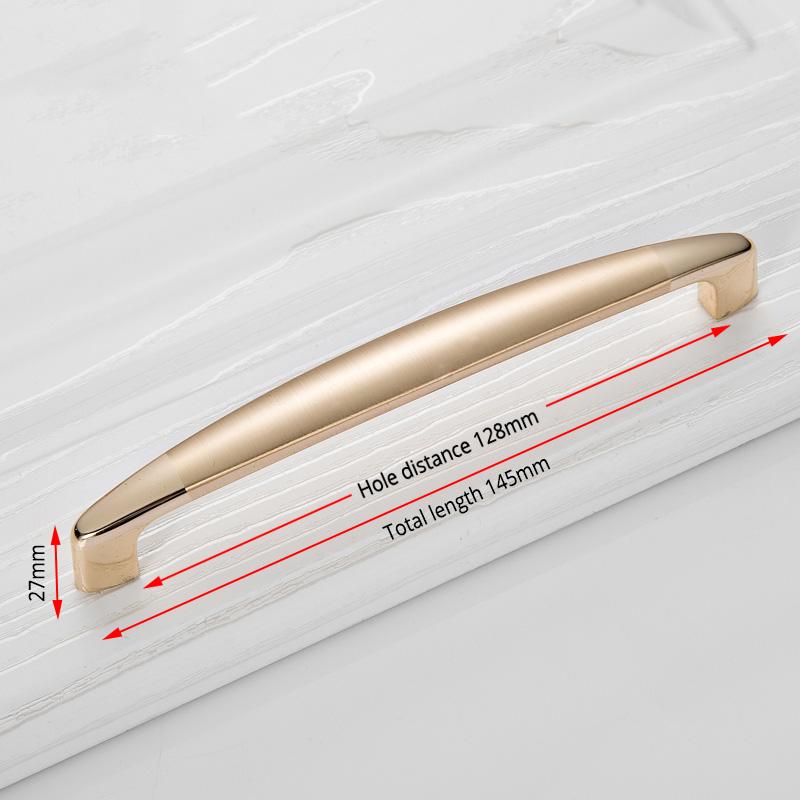 KAK 5 pieces Champagne Gold Door Handles Zinc Alloy Cabinet Handle Drawer Knobs European Wardrobe Pulls Kitchen Furniture Handle