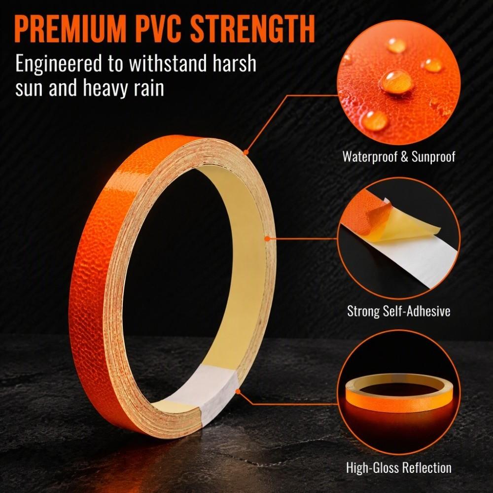 Yellow/Orange/Blue/Red Reflective Sticker Strip Vehicle Reflective Tape Vehicle Body Decoration