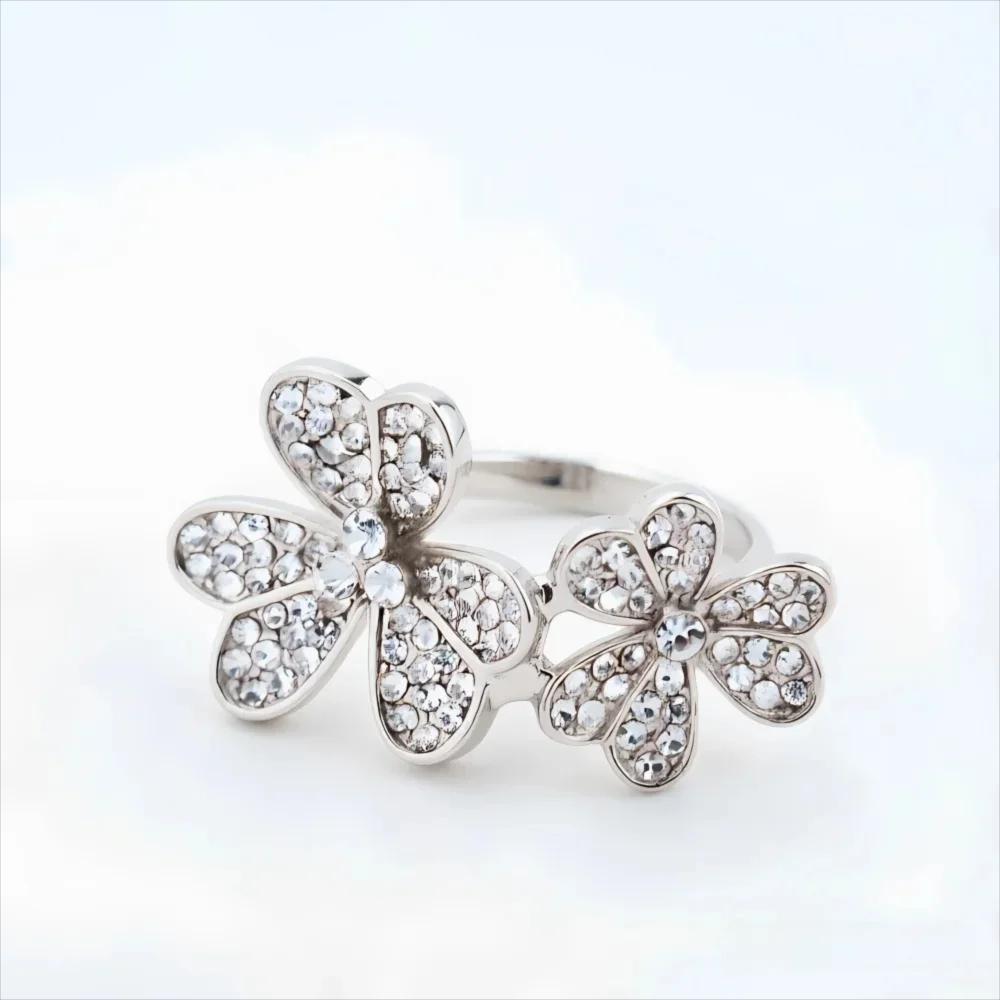 Butterfly Jewelry Set Romantic Bracelet Ring flower Necklace Earring Set Women Wedding Dinner Dress Accessories