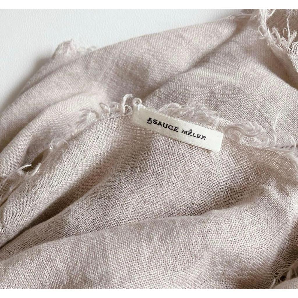 Used ASAUCEMELER 100% Belgian Linen Fringe Stole Large Shawl
