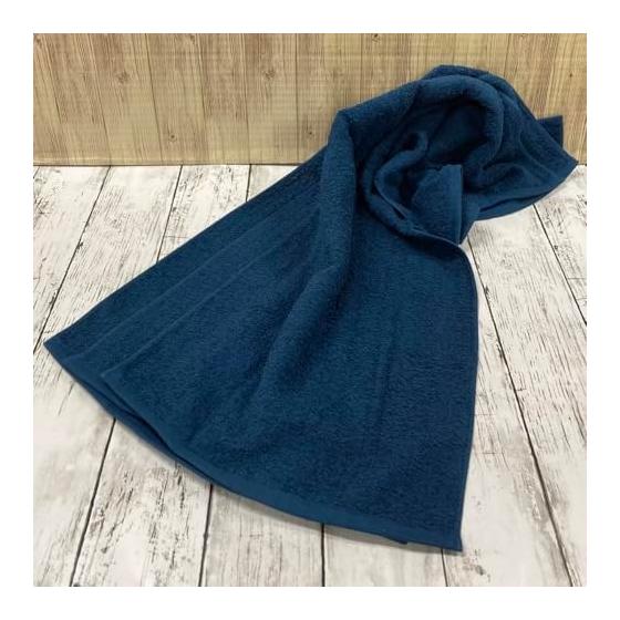 Senshu Face Towel, Set of 2, Navy, Trial Approx. 34x85cm, Colored Towel, Made In Japan, 100% Cotton, Water Absorbent, Thin, 200 Momme, Hot Spring