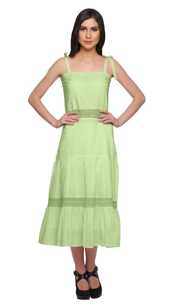 Moomaya Solider verstellbarer Schultergurt Damen Lässiges ärmelloses langes Kleid