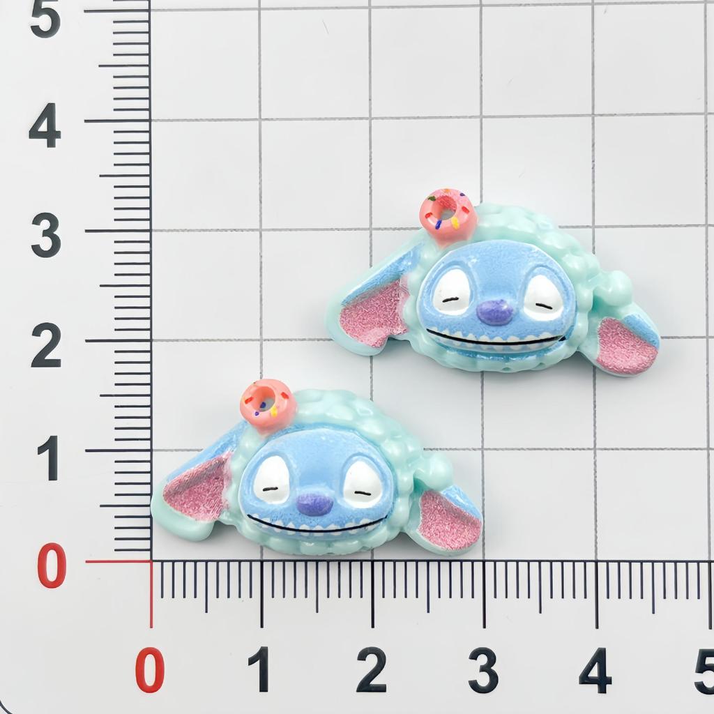 Blue Big-Eared Stitch DIY Resin Accessories: Handmade Hair Clips, Keychains, Phone Cases, Refrigerator Magnets, and Decorations.