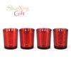 Electroplated Red Glass Candle Holder: European & American Crystal Wedding & Festival Fragrance Holder.