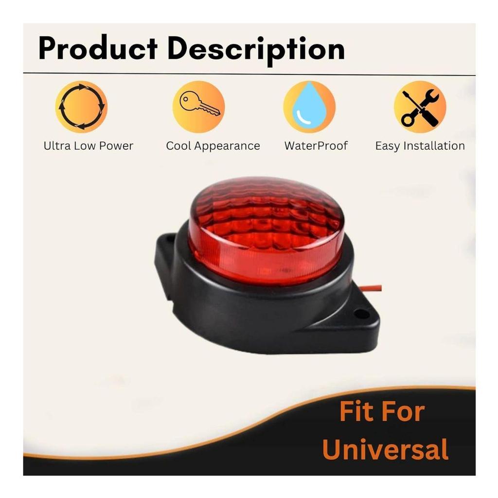 18-Pack LED Marker Lights Trailer 24V Red Chicken Lights for Semi Trucks, Freightliner, Cargo Trailers Universal Fit Clearance & Side Marker Lights