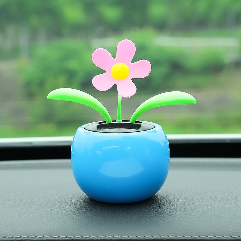 Figurines de Voiture Créatives - Appuie-têtes Tournesol Solaire Oscillant - Décorations Intérieures de Voiture