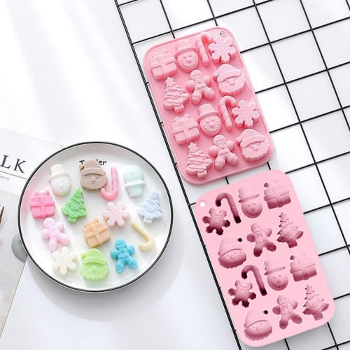 Silicone Molds for Christmas Ornaments, Snowflakes, Santa Claus, Christmas Trees, and Gingerbread Men. UV Resin Silicone Molds for Cookies, Candy, Cho