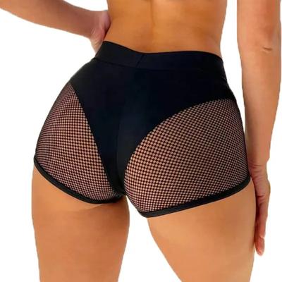 Sexy Booty Yoga Shorts für Damen Hohe Taille Workout Gym Shorts Mesh Tüll
