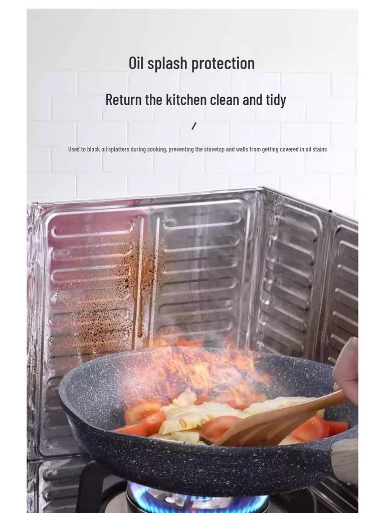 Oil-Proof, Foldable Kitchen Splash Guard for Stovetop
