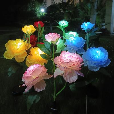 Outdoor Solar Garden Light Yard Decor Solar Flower Lamp Bigger Peony Flower Waterproof Solar Decorative Light for Garden Patio