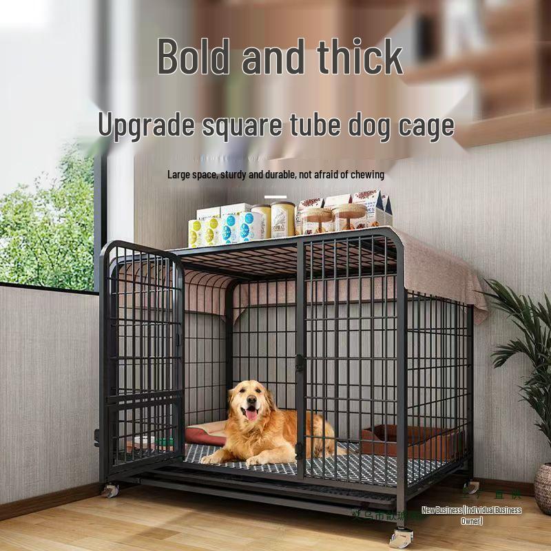 Indoor Dog Cage with Toilet for Medium to Large Breeds - Suitable for Border Collie, Golden Retriever, Bichon, and Smaller Dogs