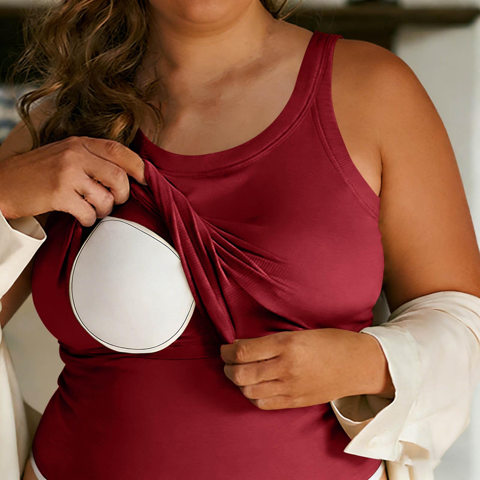 

Women s Plus Size Vest With Chest Cushion, Threaded Vest Without Steel Ring, Cup Cover, One-piece Outer Bottom Top XXXL винный