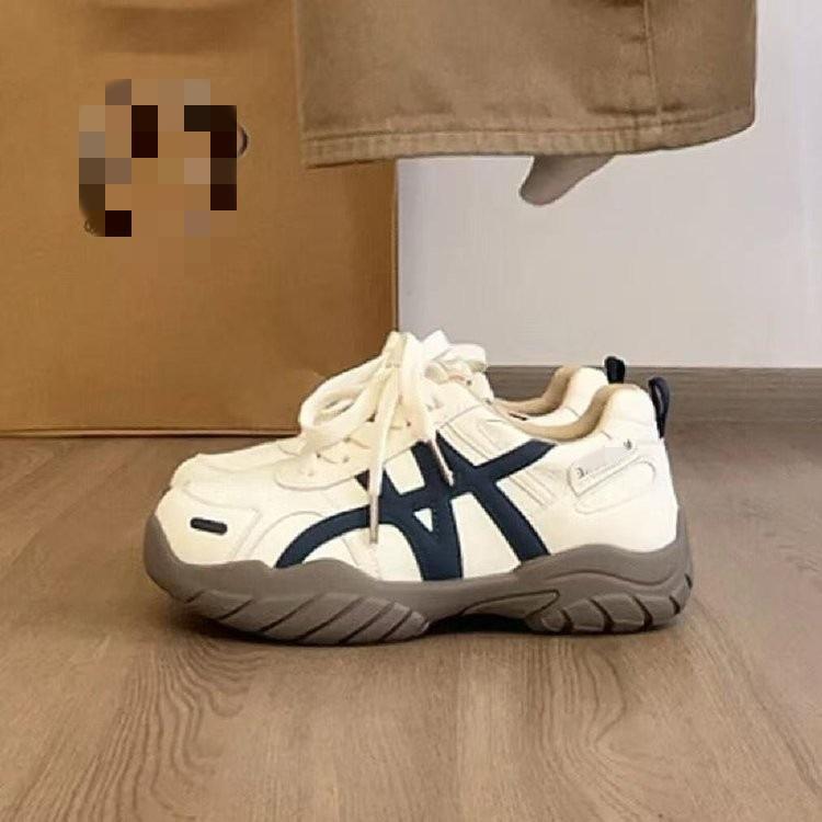 Retro Thick-soled Heightening German Training Shoes Spring New Casual Sports Shoes Soft-soled Dad Shoes