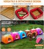 2PCS Rabbit Bed & Hay Feeder Bag Set, Strawberry Hideaway House, Hanging Hay Rack, Soft Cage Accessories for Bunny Guinea Pig