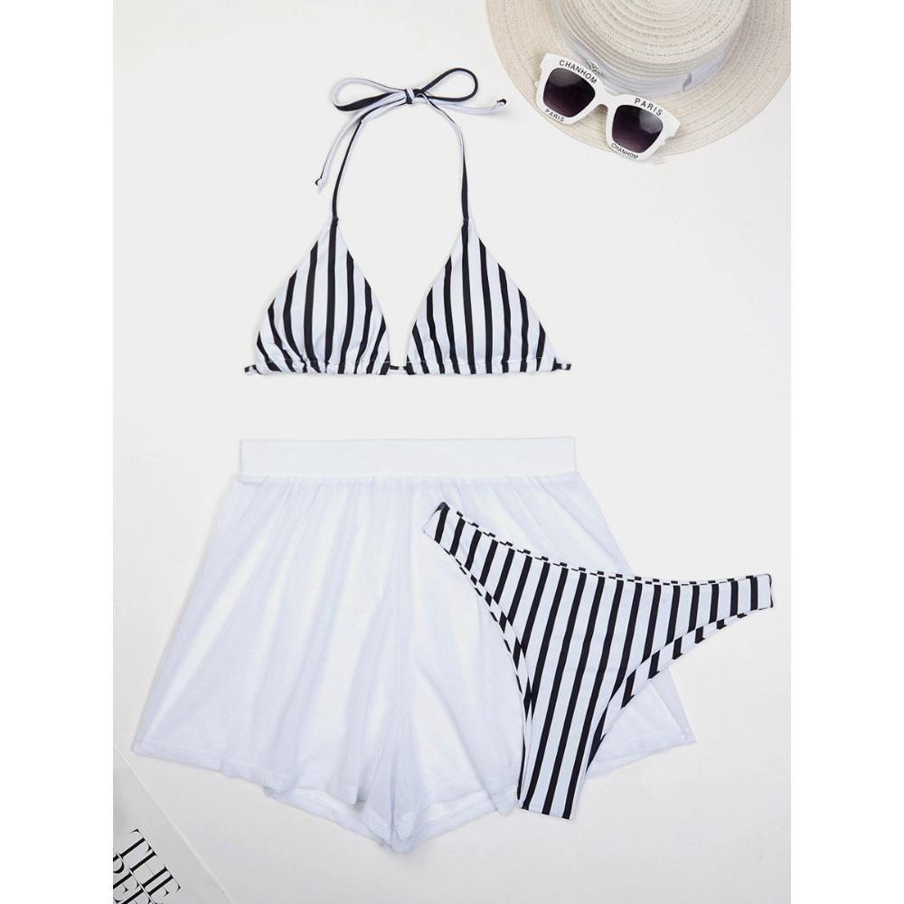 

Европейский и американский раздельный купальник-боксер, сексуальный купальник, трехсекционный, трехточечный бикини XL чёрный