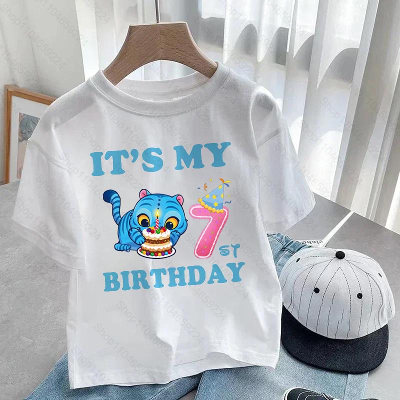 

Birthday Girls Boys Cartoon K-Pop Demon Tiger Hunters Cute Kids Clothes Children Print T-Shirts 100