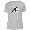 100% Cotton TOPS UNISEX TEES MENS WOMENS Dino with Bicycle and Moon T-shirt Men Alternative Graphic Funny Shirt Man