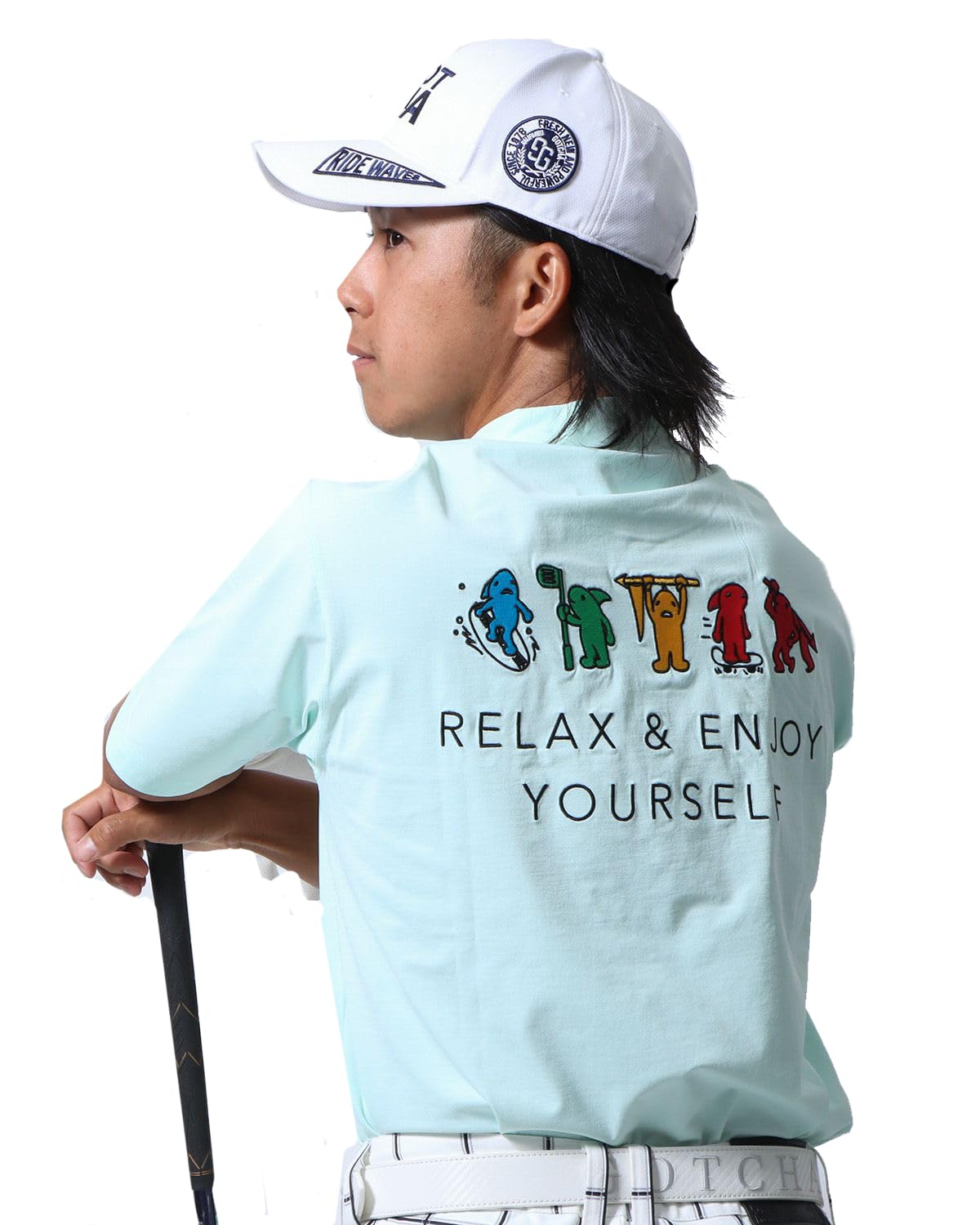 

GATCHA Golf Hybrid Multifunctional Fish Five Mock Neck T-Shirt, Men s and Women s Sports Golf Shirt, Short Sleeve, Mint Green, Size M (252GG1003)