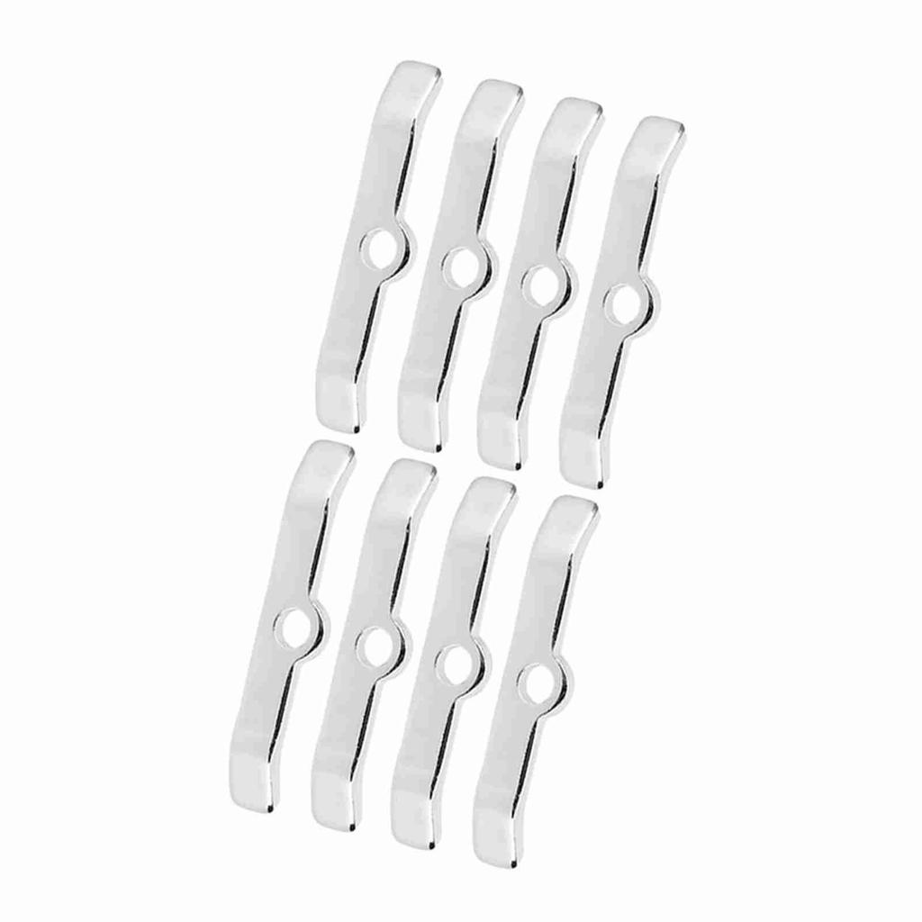 8pcs Chrome Valve Cover Hold Down Tabs Spreader Bars Fit for Chevy 283 305 327 350 Silver