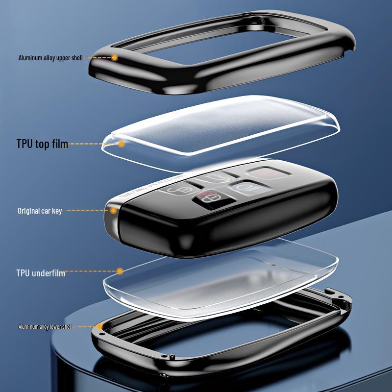 Metal Key Case for Land Rover & Jaguar: Fits Range Rover, Discovery Sport, and XJ Models