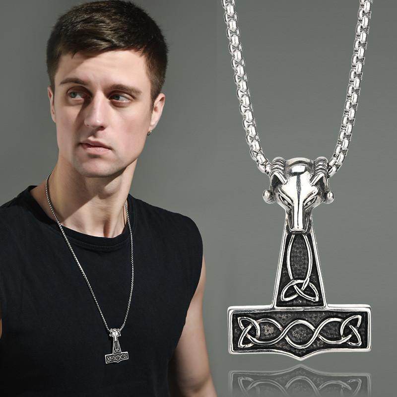 Stylish Fox Head Pendant Necklace For Men Vintage Trendy Hip Hop Jewelry For Couples And Students