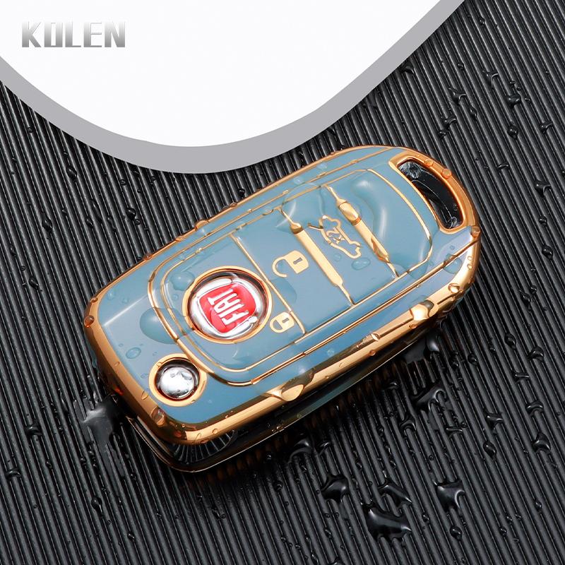 TPU Car Folding Key Case Cover Shell For FIAT Tipo Toro Nuovo Freedom 500X Doblo Argo Grazie Protector Holder Fob Accessories