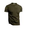 Men Waffle Knit Short Sleeve T-Shirt Casual Solid Color Slim Fit Basic Tee
