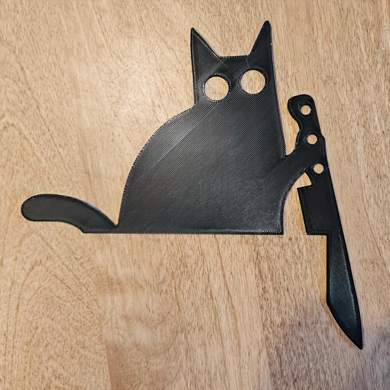Gothic Black Cat Door Decorative Ornament 3D Printed Plastic, Suitable for Indoor and Outdoor Use, Perfect for Halloween Decorations