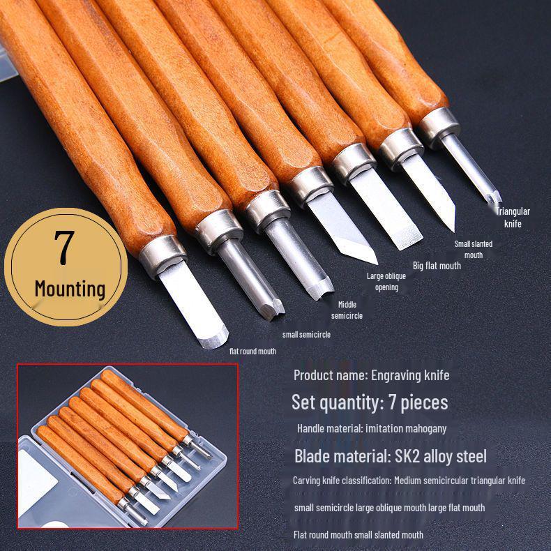 Zestaw noży do rzeźbienia w drewnie do ręcznego rzeźbienia, tworzenia stempli i pieczęci