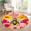 Bee Round Floor Rug Perfect for Dormitory Study room Decorate room Hallway Anti-slip Round Rug Anime Office Decor Gift for Festivals