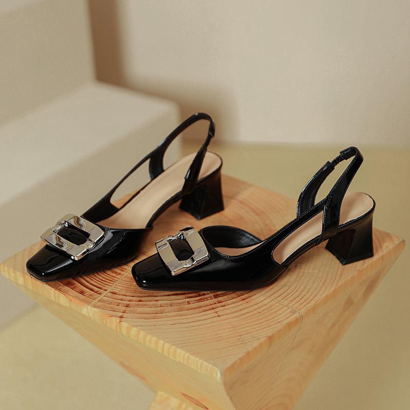 

Новые сандалии на одном слове с сумкой на голове женские на толстом каблуке с квадратным носком туфли с открытой пяткой красные туфли на высоком каблуке 40 чёрный