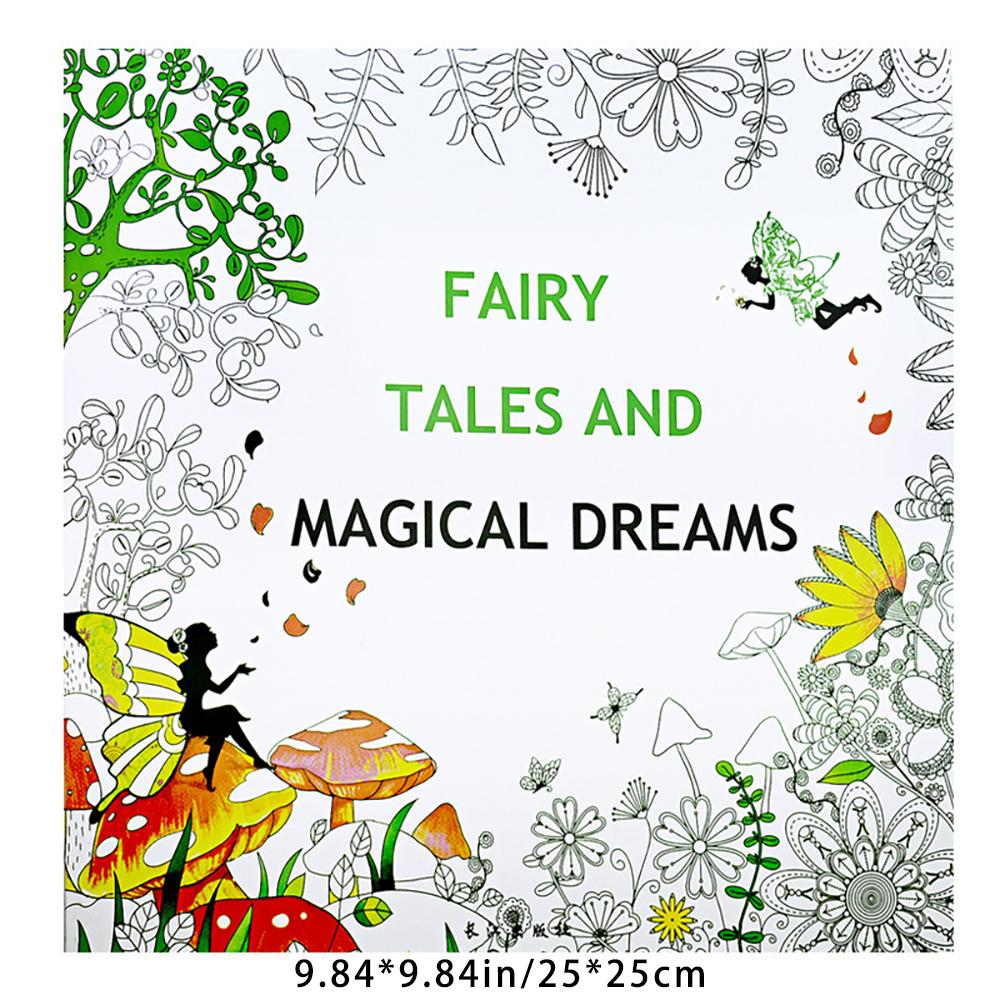 

12 sheets/24 pages Secret Garden Stress Relief Hand drawn Coloring Book Adult Painting Coloring Book зелений