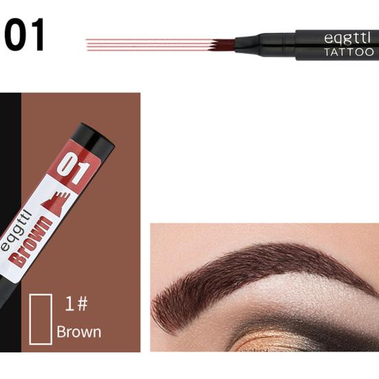 Pigmentované dlouhotrvající voděodolné tekuté pero na obočí Vytvořte přirozený make-up na obočí Professional Micro 4 Point Brow