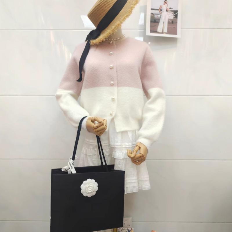 Imitation mink velvet knitted cardigan autumn and winter new soft waxy color matching gentle wind sweet loose sweater jacket women