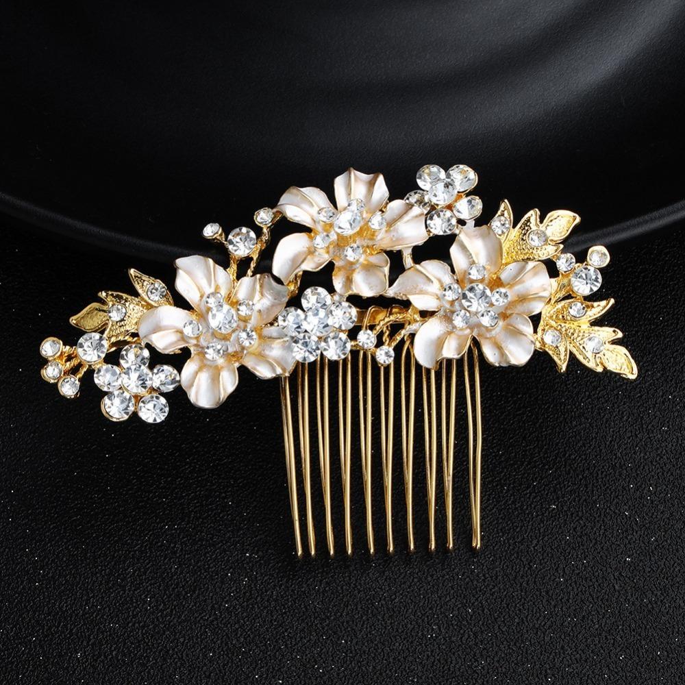 Headdress Rhinestone Hairpin Sparkling Flower Hairclip Hair Ornaments Bridal Hair Comb  Wedding