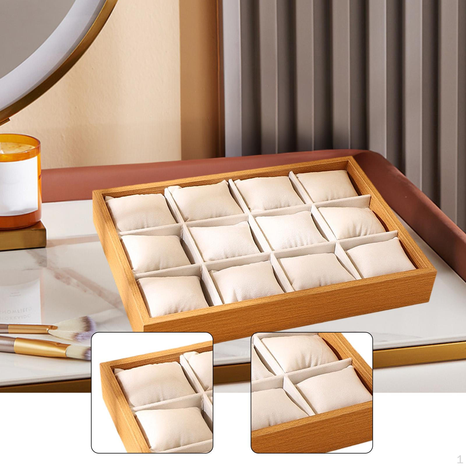 

Коробка для часов Органайзер для ювелирных изделий Кейс, Мужской многофункциональный контейнер Дисплей для наручных часов, Хранение часов Beige WHite